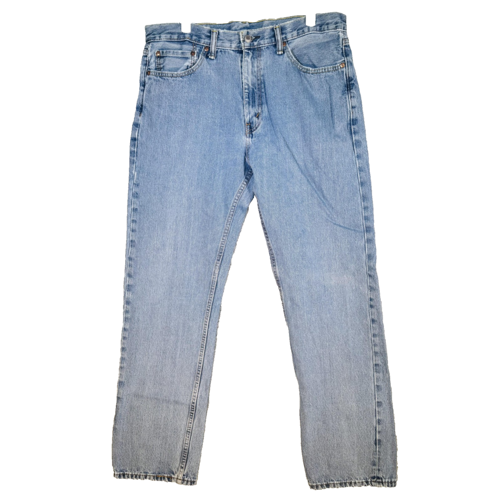 Levi's 505 Men's Jeans 36x34 Light Wash Blue Denim Regular Fit Straight Leg